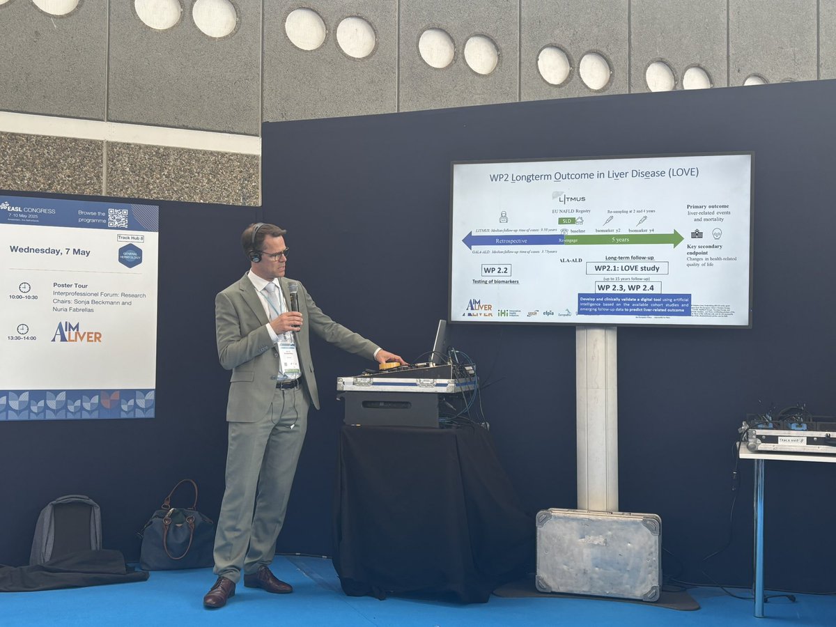 Salvatore Piano (@salvatore_piano) on Twitter photo Now happening at #EASL2025
<a href="/schattenbergJ/">Jörn Schattenberg</a> and <a href="/PoseElisa/">ELISA POSE</a> highlighting the <a href="/LiverAim/">LiverAim</a> project at EASL track Hub 8.
<a href="/EASLnews/">EASLnews</a> <a href="/IHIEurope/">Innovative Health Initiative</a> Now happening at #EASL2025
<a href="/schattenbergJ/">Jörn Schattenberg</a> and <a href="/PoseElisa/">ELISA POSE</a> highlighting the <a href="/LiverAim/">LiverAim</a> project at EASL track Hub 8.
<a href="/EASLnews/">EASLnews</a> <a href="/IHIEurope/">Innovative Health Initiative</a>