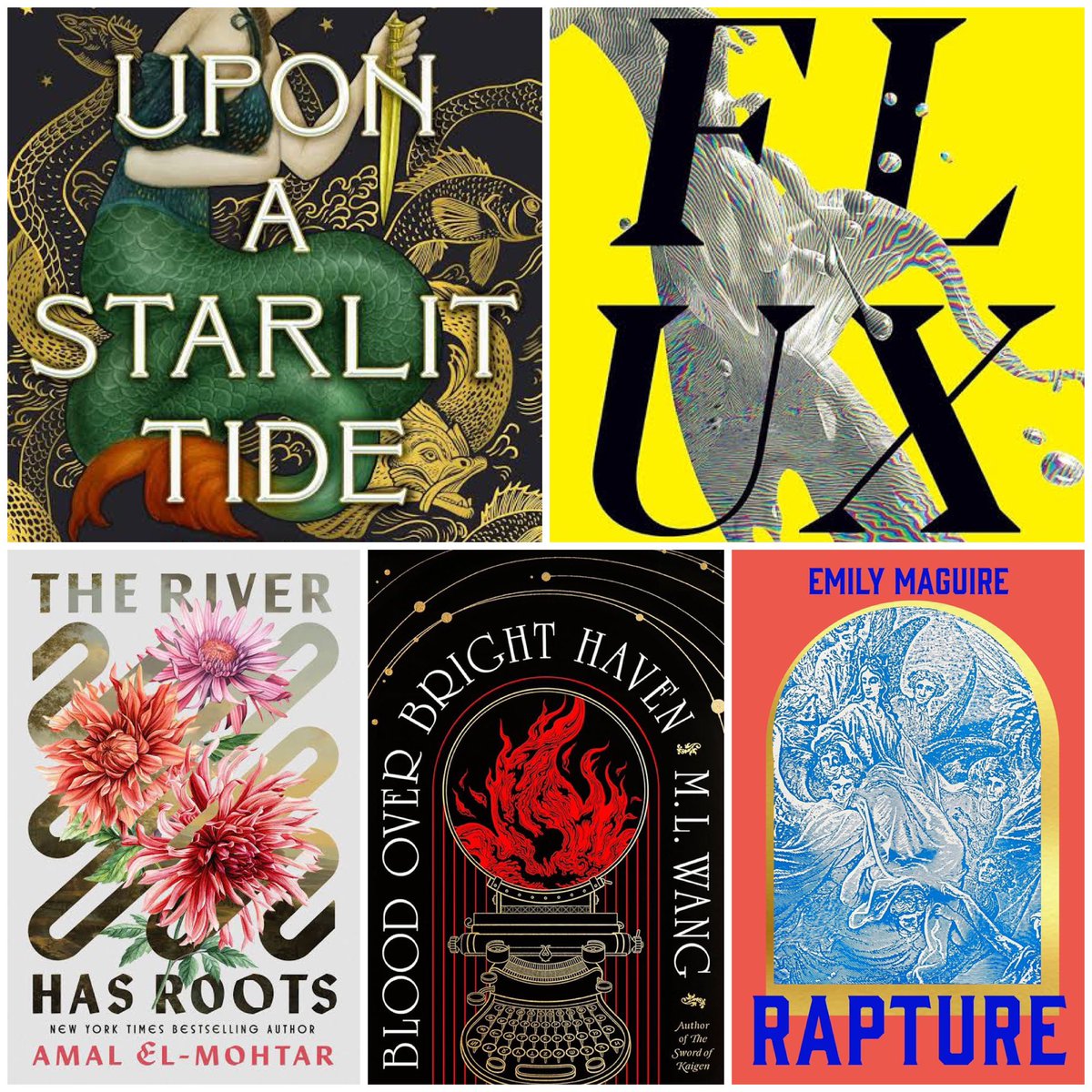 Right - 100 books read this year and these are the second round of top 5s.

⭐️⭐️⭐️⭐️⭐️

#BloodOverBrightHaven #Rapture #TheRiverHasRoots #UponAStarlitTide #Flux #TBR #booktwt