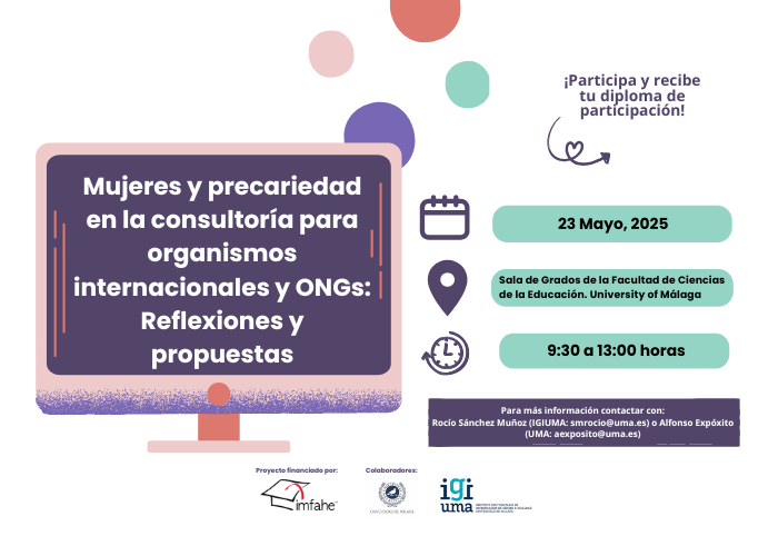 📢Jornada sobre Mujeres y precariedad en la consultoría para organismos internacionales y ONGs: Reflexiones y propuestas
📅23 de mayo
🕙9:30h
📍Sala de Grados de la Facultad de Ciencias de la Educación de la UMA
ℹ️Más información y programa👉u.uma.es/gn6/