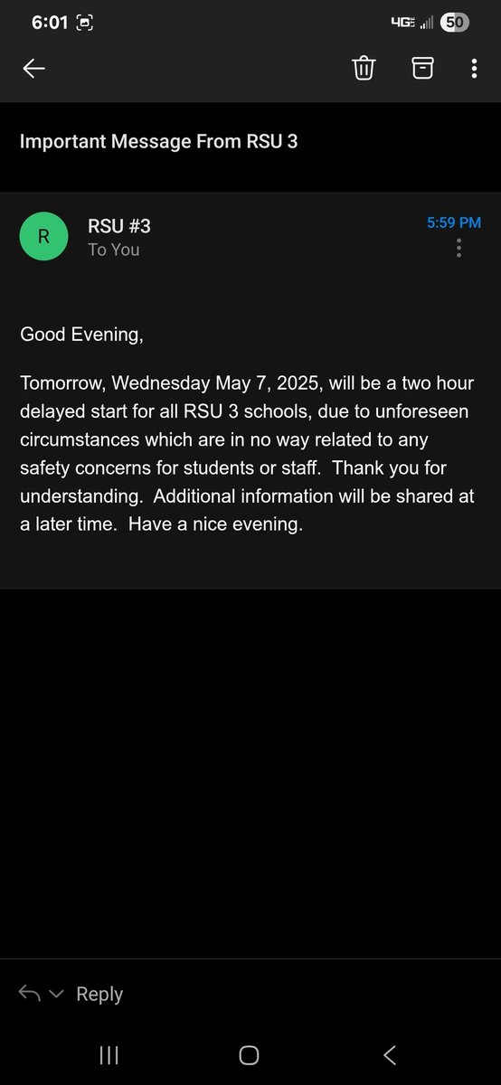 So apparently there was a teacher that committed suicide at Mount View School in Thorndike yesterday afternoon. Parents were notified of a 2 hr delay for this morning and that was all. Parents should be notified, able to process it with their children before going back to school.