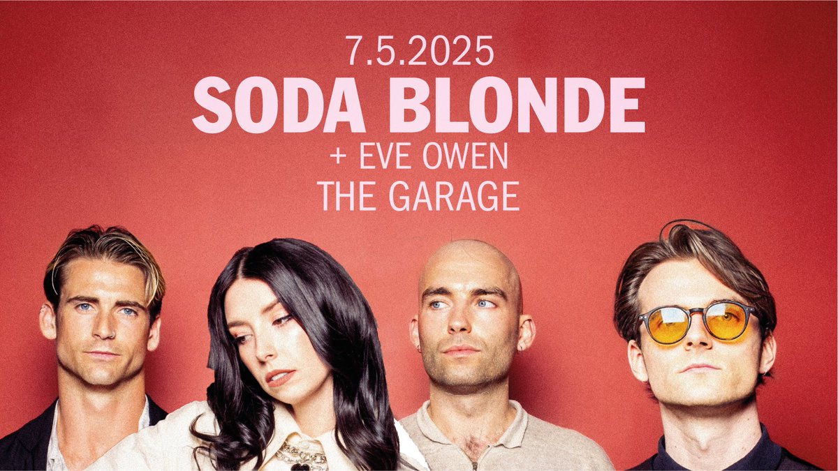 Parallel Lines (@parallellinesuk) on Twitter photo Tonight at <a href="/TheGarageHQ/">The Garage</a> ✨
Doors: 7.30pm
<a href="/EveOwenMusic/">Eve Owen</a>: 8pm
<a href="/sodablonde/">Soda Blonde</a>: 9pm
🎟️ Tickets: ticketweb.uk/event/soda-blo… Tonight at <a href="/TheGarageHQ/">The Garage</a> ✨
Doors: 7.30pm
<a href="/EveOwenMusic/">Eve Owen</a>: 8pm
<a href="/sodablonde/">Soda Blonde</a>: 9pm
🎟️ Tickets: ticketweb.uk/event/soda-blo…