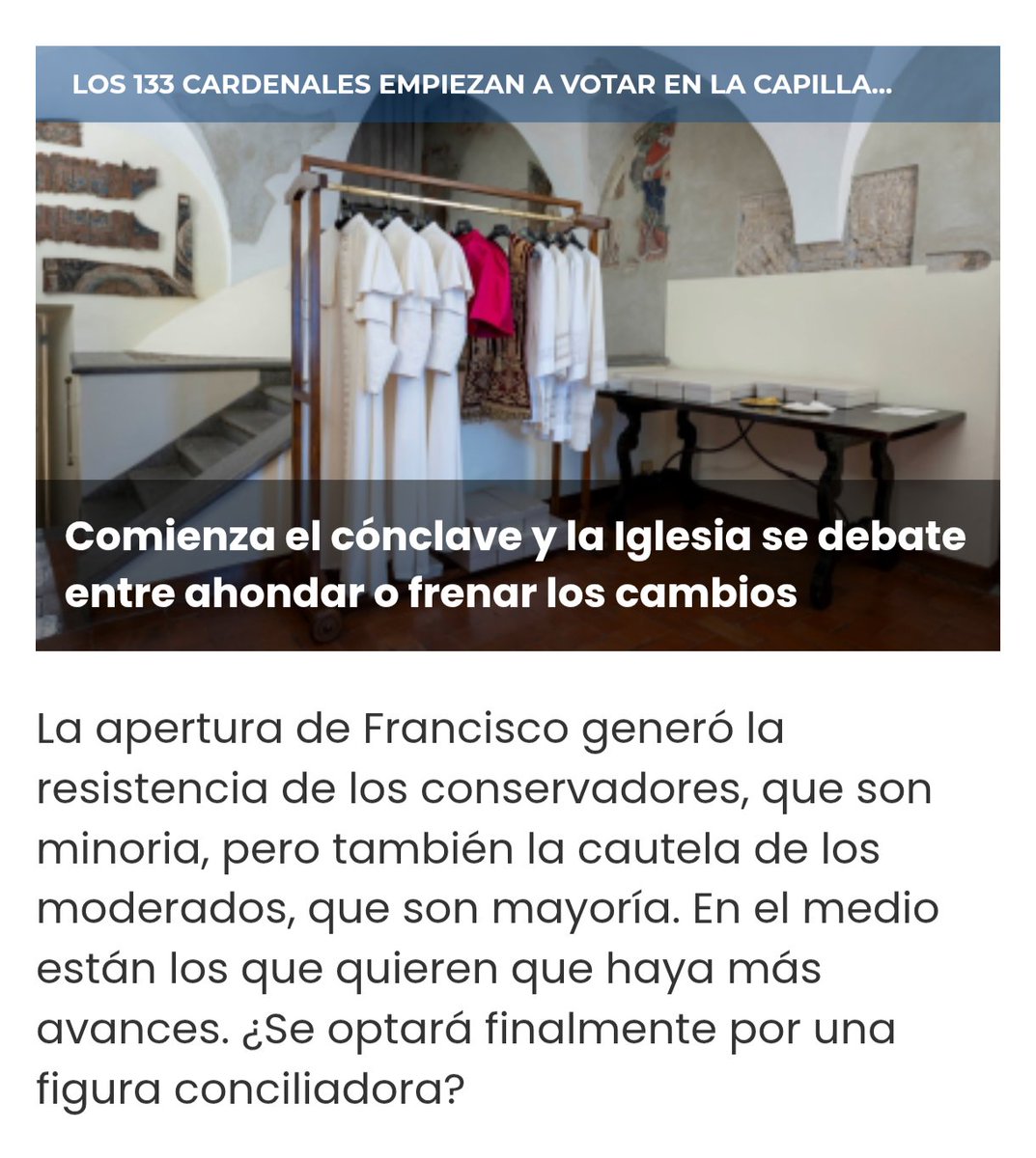 sd_rubin's tweet photo. Comienza el cónclave y la Iglesia se debate entre ahondar o frenar los cambios

#conclave
#conclave2025

https://t.co/jkjn3WKdCQ https://t.co/hdXefhVtLq