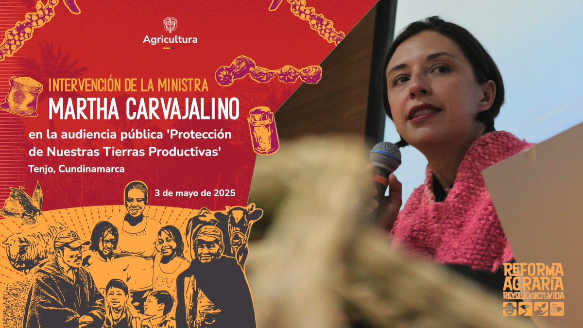 Min. de Agricultura (@minagricultura) on Twitter photo #EnVideo 📹 | Durante la audiencia pública ‘Protección de nuestras tierras productivas’, 🌾en Tenjo (#Cundinamarca), la ministra <a href="/MCarvajalinoV/">Martha Carvajalino</a> ratificó el compromiso 🫱🏾🫲🏼 del #GobiernoDelCambio por la puesta en marcha de las Áreas de Protección para la Producción de Alimentos - #EnVideo 📹 | Durante la audiencia pública ‘Protección de nuestras tierras productivas’, 🌾en Tenjo (#Cundinamarca), la ministra <a href="/MCarvajalinoV/">Martha Carvajalino</a> ratificó el compromiso 🫱🏾🫲🏼 del #GobiernoDelCambio por la puesta en marcha de las Áreas de Protección para la Producción de Alimentos -