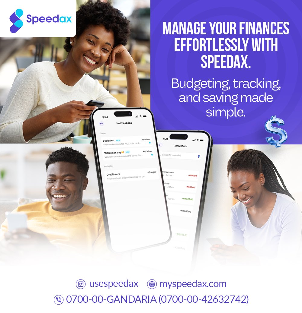 usespeedax's tweet image. Join thousands already managing their money with ease. Speedax is revolutionizing finance across Africa.

#FinanceRevolution #SpeedaxCommunity #FintechAfrica #SmartMoneyMoves #JoinTheMovement #EverydayFinance