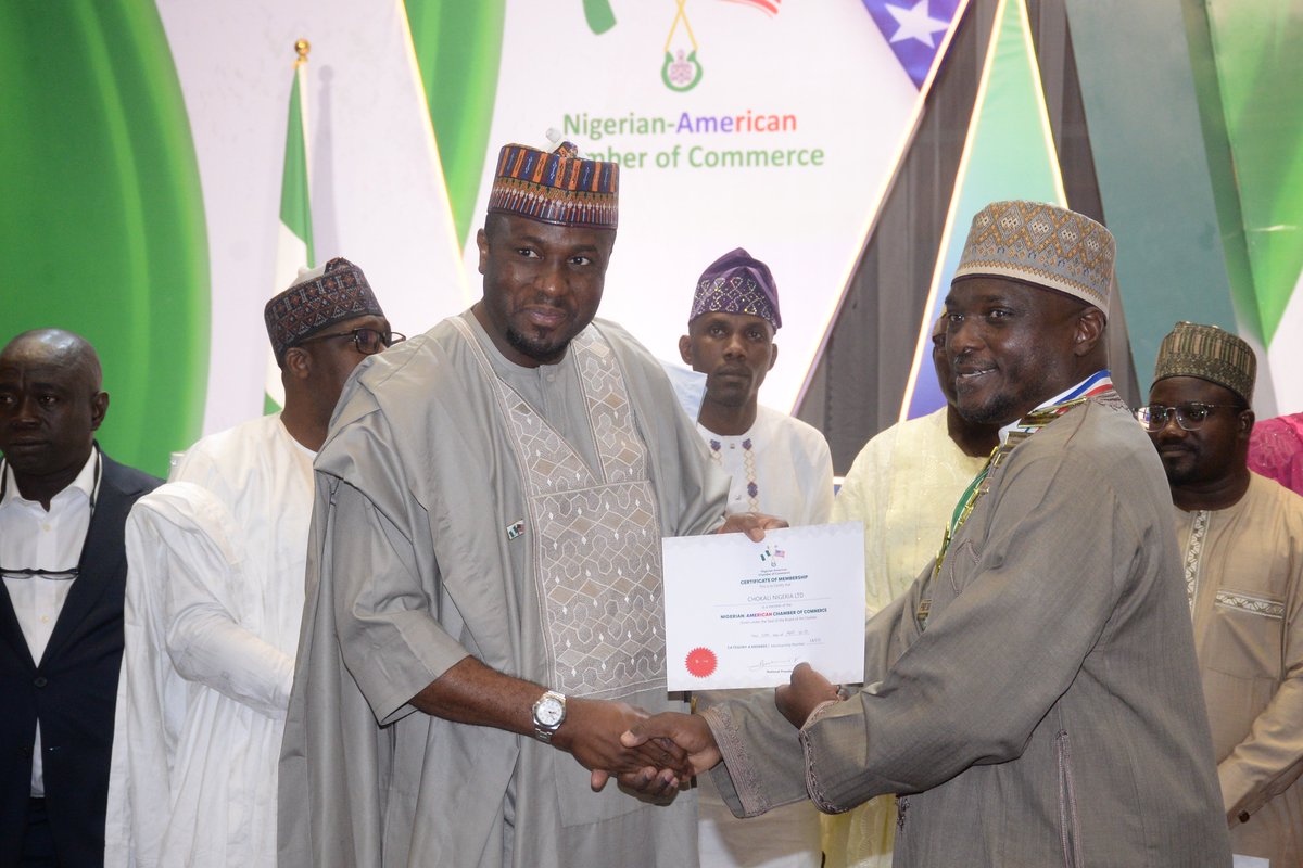 Presentation of Certificates to newly Inducted Members of the Nigerian-American Chamber of Commerce.