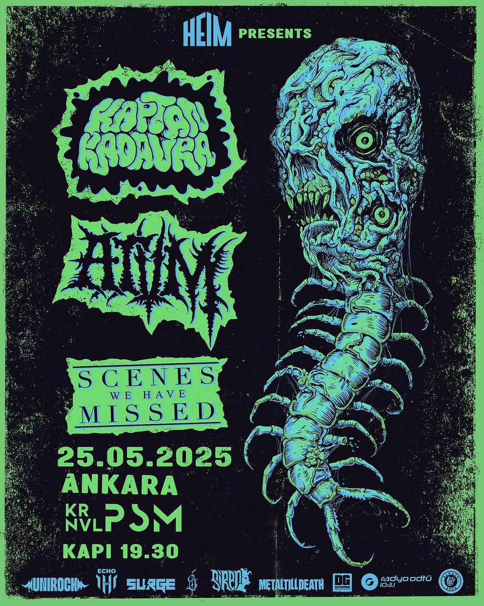 Kaptan Kadavra, İngiltereli metal grubu ATVM ve İzmir'den Scenes We Have Missed ile 25 Mayıs akşamı Karnaval PSM'de sahnesinde!
Detaylar: bubilet.com.tr/ankara/etkinli…