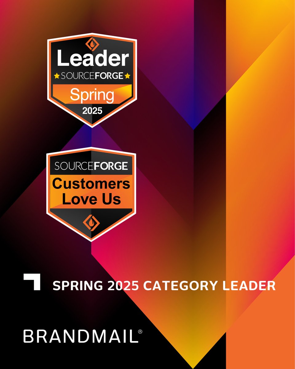 BrandQuantum's tweet photo. We’re proud to share that BrandMail has been named the Spring 2025 Leader in Email Signature Software by SourceForge!
 
#SourceForgeAward #BrandMail #Spring2025Leader #EmailSignatureSolution #BrandQuantum https://t.co/M4Mv02K22w