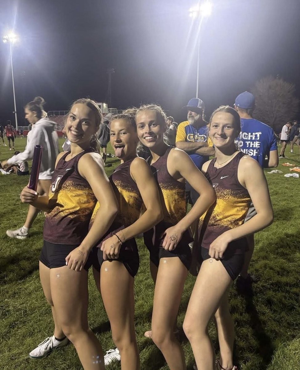 And another school record broken at True Team Sections tonight by the Jaguars 4x400 Relay Team with a 4:14.19!!!  

HUGE CONGRATULATIONS!!! 

Olivia Fynboh, Maya Hage, Tessa Cook, and Keira Walkington