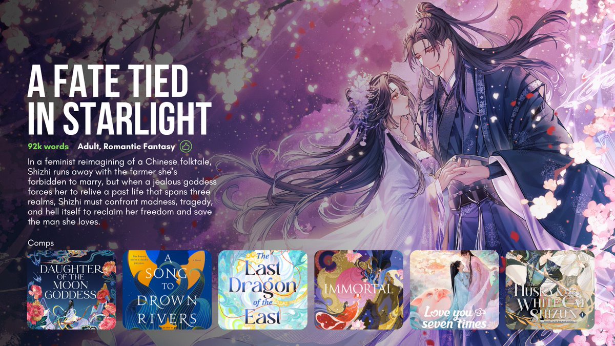A non-linear epic love story that crosses realms and lives...with a literal journey into hell.🩸

✨Fem retelling of Chinese myth
✨Historical vibes
✨Xianxia inspiration
✨Forbidden love
✨Lyrical interludes
✨SHE steals his clothes👀

#QuestPit #AG #A #RF