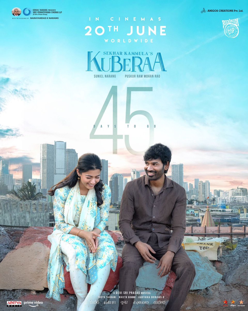 Awesome TV (@awesomeitv) on Twitter photo The magic of #SekharKammulasKuberaa is unfolding on the big screen in 45 days ♥️
#Kuberaa releasing worldwide on June 20, 2025.
#SekharKammulasKuberaa
<a href="/dhanushkraja/">Dhanush</a> KING <a href="/iamnagarjuna/">Nagarjuna Akkineni</a>
<a href="/iamRashmika/">Rashmika Mandanna</a> <a href="/sekharkammula/">Sekhar Kammula</a> <a href="/ThisIsDSP/">DEVI SRI PRASAD</a> <a href="/AsianSuniel/">Suniel Narang</a> #Puskurrammohan #BharatNarang The magic of #SekharKammulasKuberaa is unfolding on the big screen in 45 days ♥️
#Kuberaa releasing worldwide on June 20, 2025.
#SekharKammulasKuberaa
<a href="/dhanushkraja/">Dhanush</a> KING <a href="/iamnagarjuna/">Nagarjuna Akkineni</a>
<a href="/iamRashmika/">Rashmika Mandanna</a> <a href="/sekharkammula/">Sekhar Kammula</a> <a href="/ThisIsDSP/">DEVI SRI PRASAD</a> <a href="/AsianSuniel/">Suniel Narang</a> #Puskurrammohan #BharatNarang