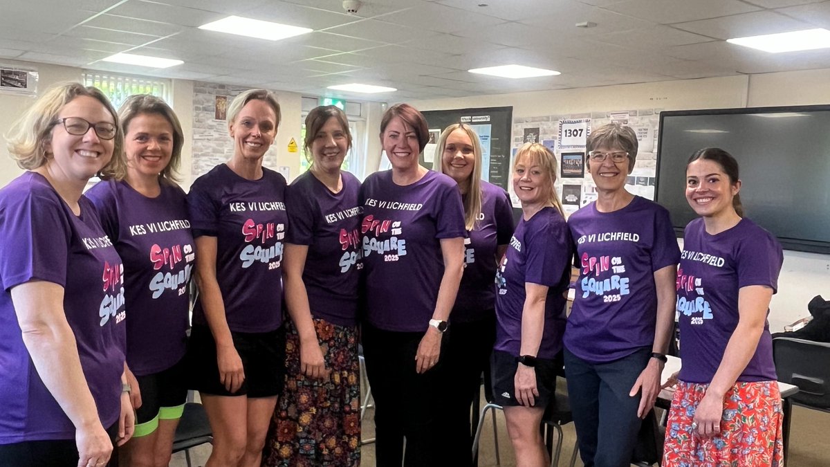 Good luck to 12 of our fabulous staff members who are taking part in 'Spin on the Square' in Lichfield Market Square from 4pm-5pm this evening. They are raising money for Children with Cancer, give them a cheer and a sponsor if you are passing by!
