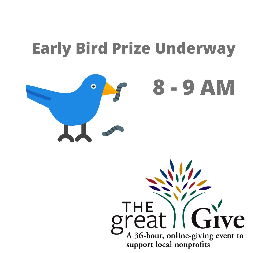 Eat breakfast. Check. Brush teeth. Give thru #TheGreatGive! Help a nonprofit win an #EarlyBird prize  worth $500, $1K or, $2500 for Black Futures Fund eligible orgs. Give between 8 - 9 AM to make your gift count. ow.ly/rs5o50IZOmC