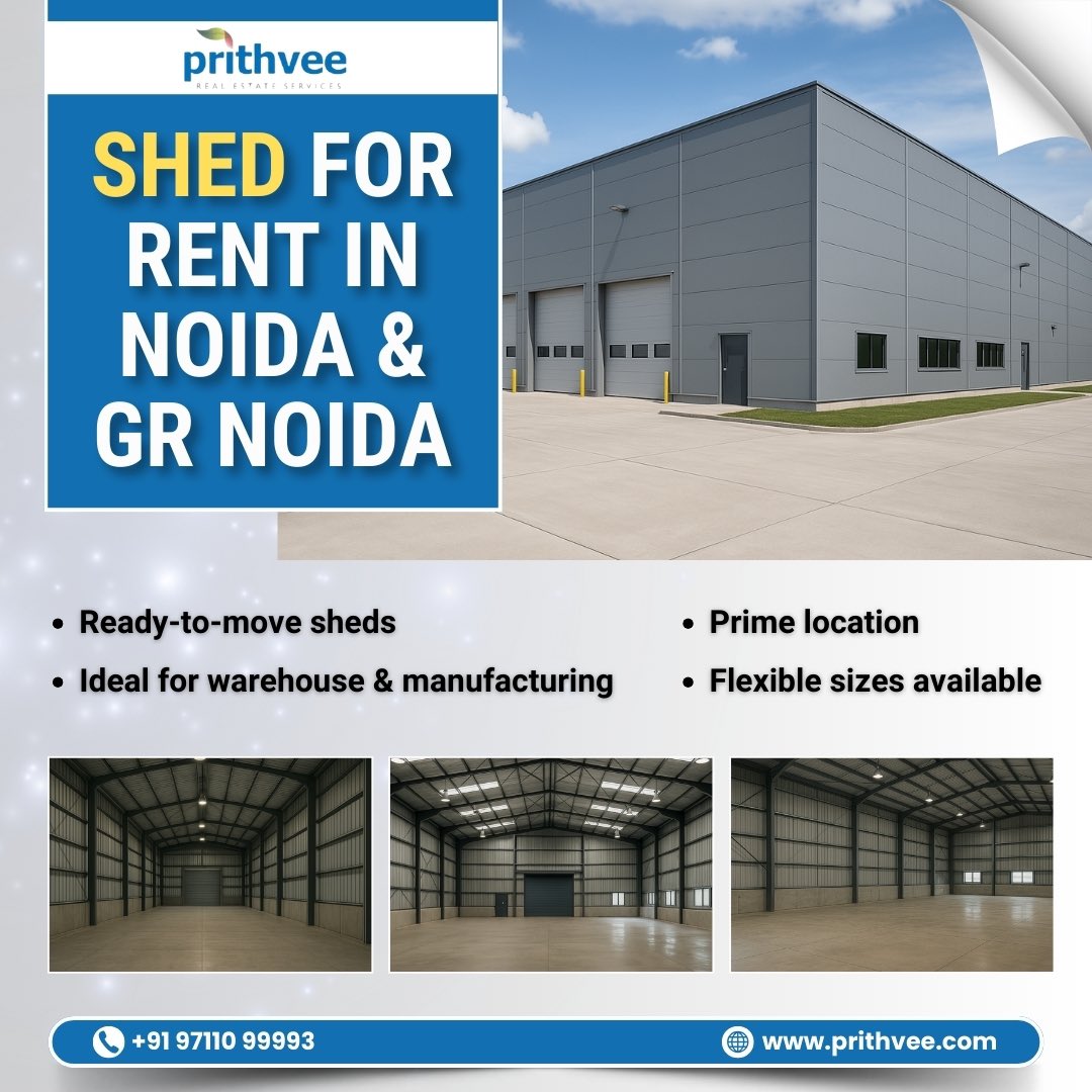 Prithveeindia's tweet photo. 🚨 Ready-to-Move Sheds in Noida &amp; Greater Noida!
Perfect for warehousing &amp; manufacturing – flexible sizes, prime location, and immediate availability.
📞 Call now: +91 97110 99993
🌐 Visit: https://t.co/DaHwiHLMje
📍Limited inventory – Book your site visit today
#IndustrialShed https://t.co/7oZZSp0pFA