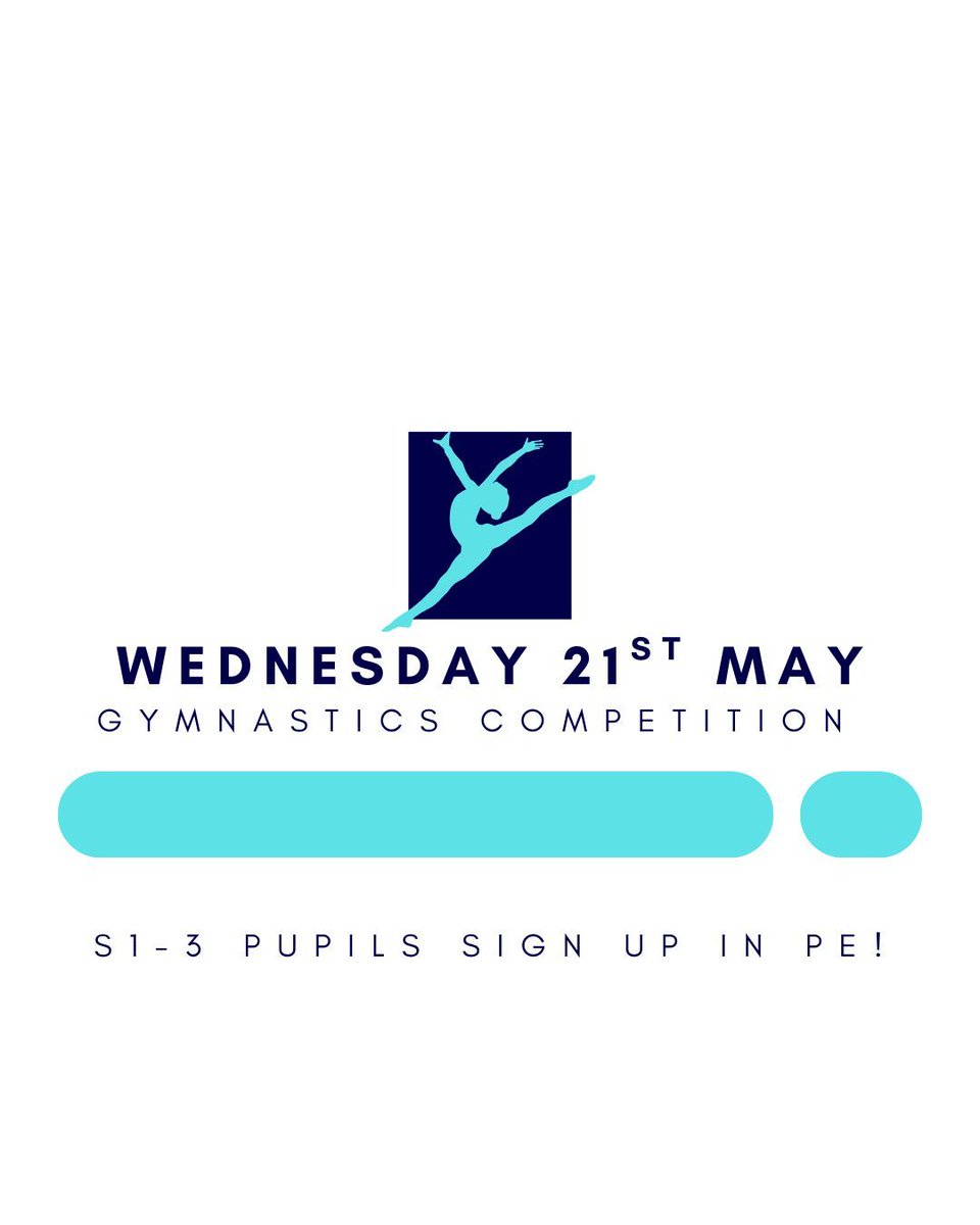 Excited for gymnastics? S1-3, join the RHS team for Wednesday, May 21st! 

Visit the PE department for details! 🤸‍♂️ 

#GymnasticsEvent #SchoolSports #PEDepartment #ActiveLearning #JoinTheFun