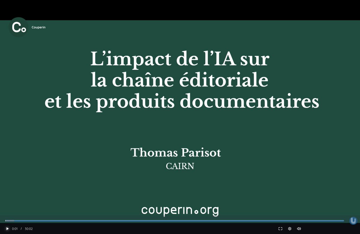 L’impact de l’IA sur la chaîne éditoriale et les produits documentaires - Printemps <a href="/Couperin_consor/">Consortium Couperin</a> 2025