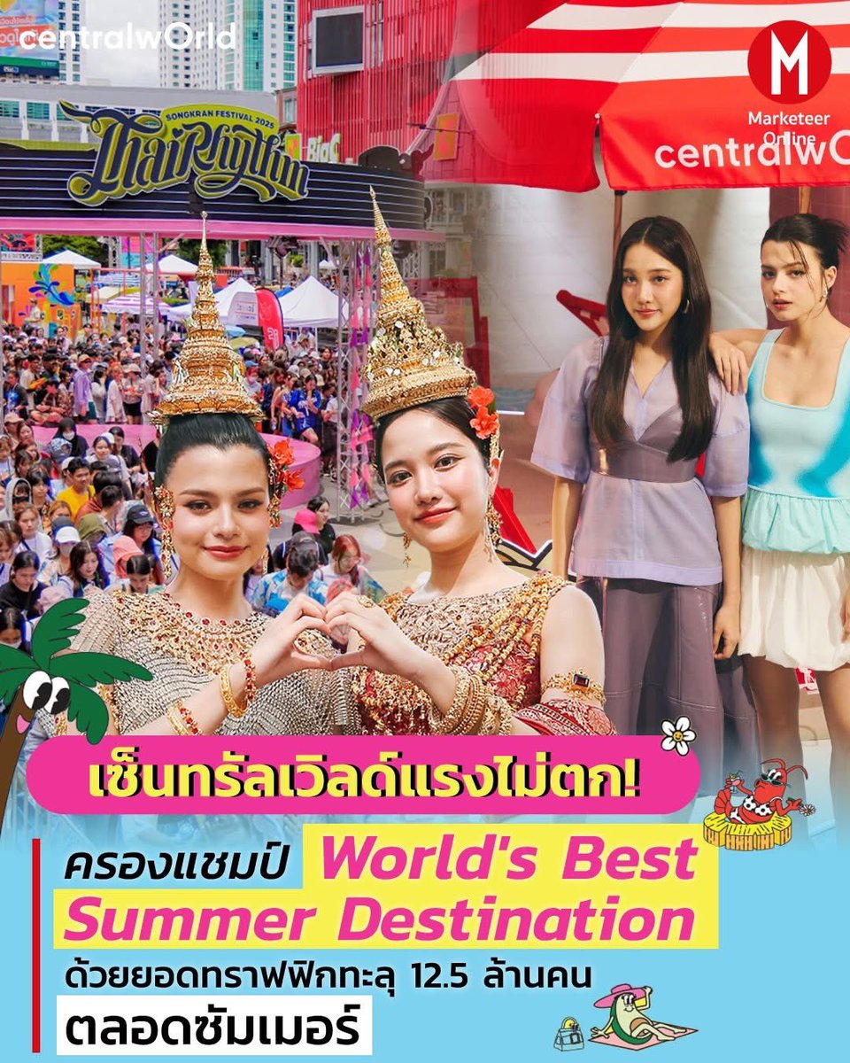#RetailSpace 🟥 เซ็นทรัลเวิลด์แรงไม่ตก! ครองแชมป์ World's Best Summer Destination ด้วยยอดทราฟฟิกทะลุ 12.5 ล้านคน ตลอดซัมเมอร์
.
ในยุคที่การท่องเที่ยวคือการค้นหาประสบการณ์มากกว่าปลายทาง เซ็นทรัลเวิลด์ได้พิสูจน์แล้วว่า “ที่นี่” คือที่สุดของไลฟ์สไตล์แลนด์มาร์กเดสติเนชั่นระดับโลก