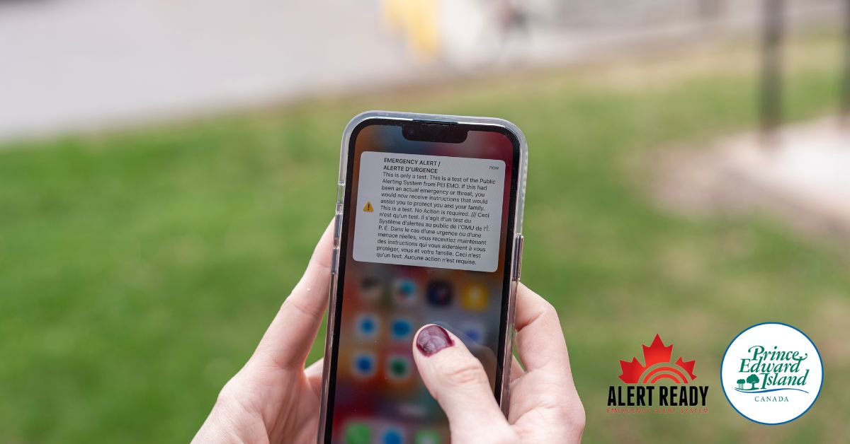 InfoPEI's tweet image. Today’s the day!
📢 Alert Ready test is at 12:55 p.m. on TV, radio &amp;amp; wireless devices.
Part of staying #emergencyready during #EMOWeek.
No alert? Contact your service provider.
📲 PrinceEdwardIsland.ca/BePrepared
#AlertReady #PEIPublicSafety