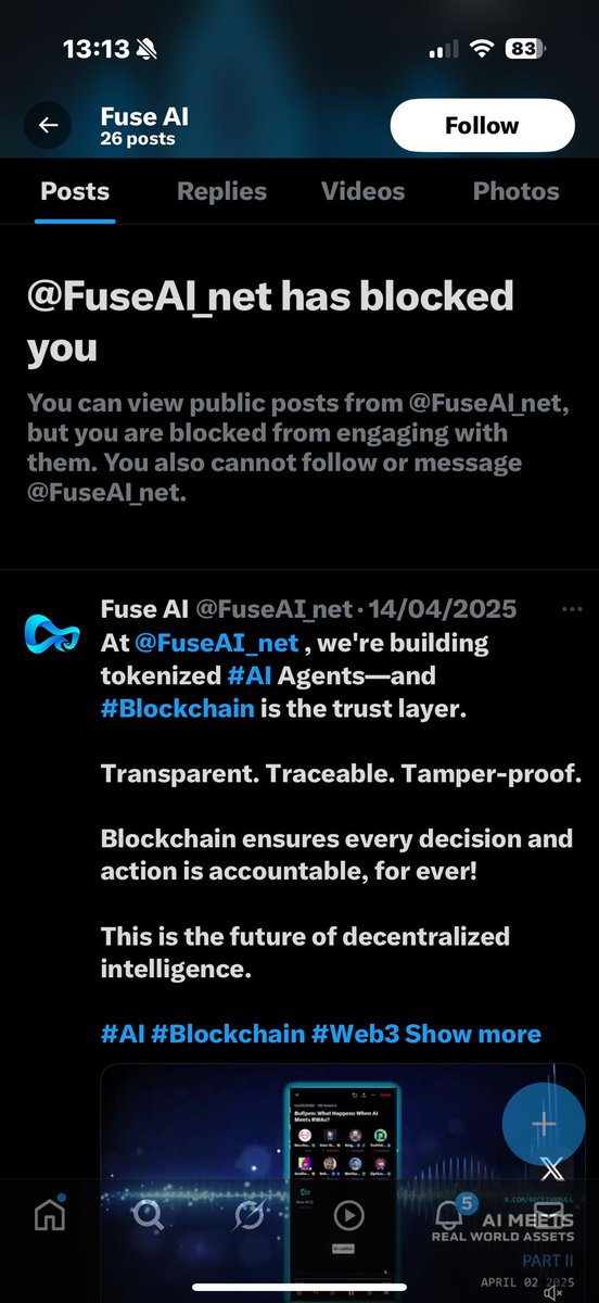 $NFAi rugged after just over 2 years, run by a character who calls himself Bumba. 

He reappeared very shortly after publicly accepting that $NFAi had failed with a project called @FuseAI_net, this time calling himself Rick.....

The $NFAi community called him out and, of course,