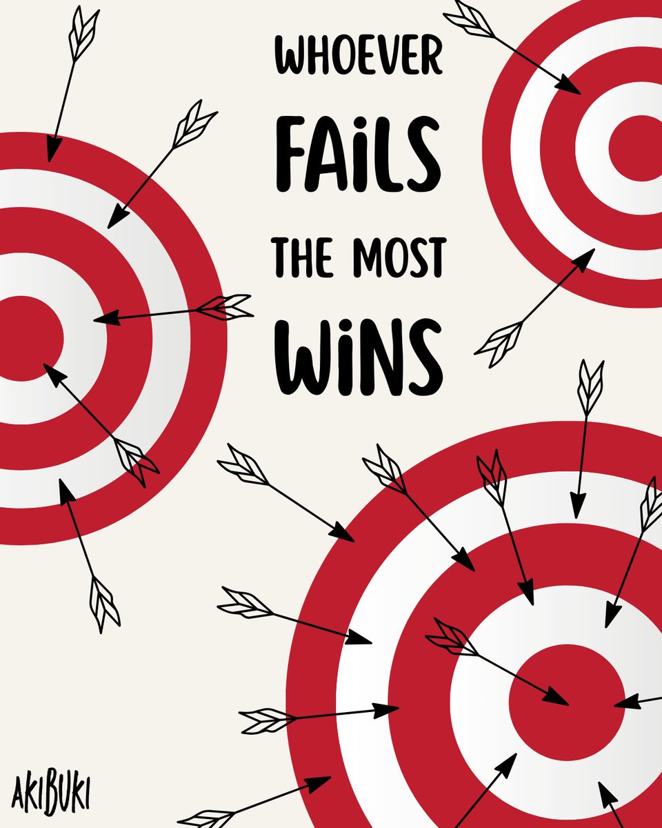 Monojoy (@monojoy) on Twitter photo We think success is a bullseye.
One perfect shot.
But it’s actually this:
A lot of arrows.
A lot of misses.
A lot of still trying.
Seth Godin said:
“The person who fails the most, wins.”
🎯 Fail proudly.
And when words fail to stick?
Try a picture.
ᯓ akibuki.com We think success is a bullseye.
One perfect shot.
But it’s actually this:
A lot of arrows.
A lot of misses.
A lot of still trying.
Seth Godin said:
“The person who fails the most, wins.”
🎯 Fail proudly.
And when words fail to stick?
Try a picture.
ᯓ akibuki.com