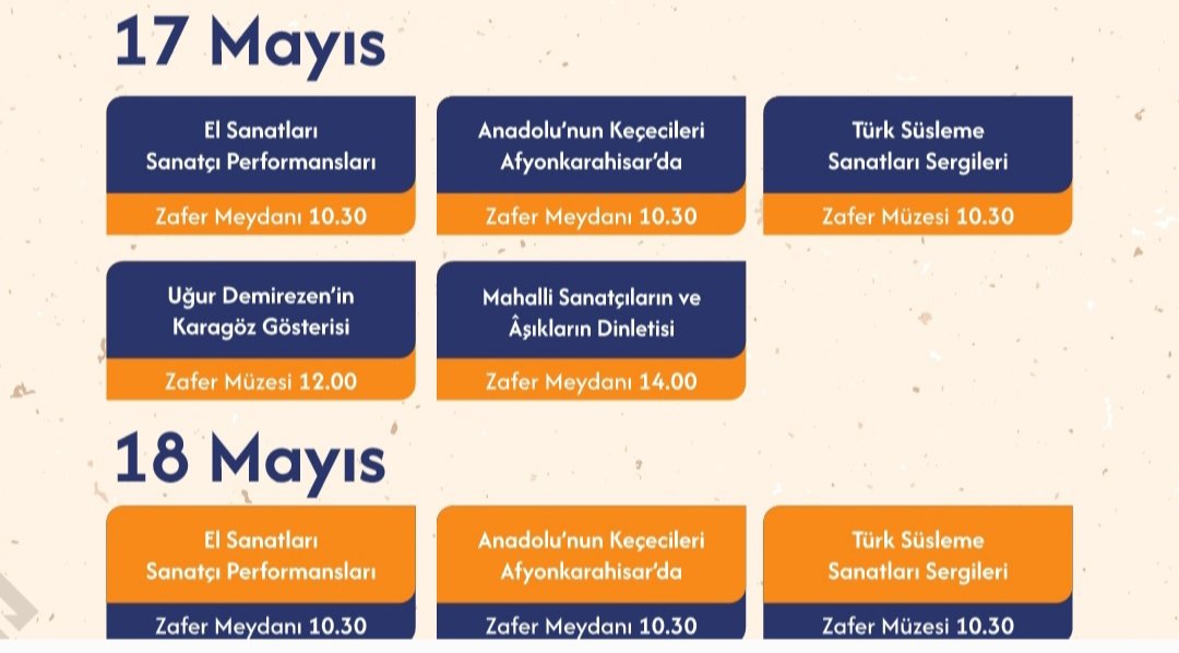 T.C. Kültür ve Turizm Bakanlığının
maddi katkıları ile gerçekleştirilecek olan
Afyonkarahisar Yaşayan Miras Festivali’ne katılımlarınız bizleri onurlandıracaktır. 16-18 MAYIS 2025