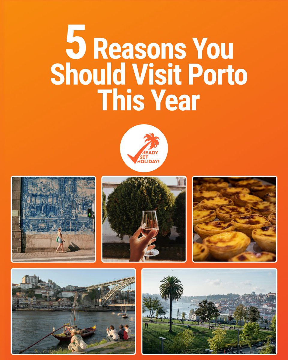 5 reasons to visit Porto:
🌊 Stunning river views
🏘️ Charming historic streets
🍷 Famous port wine cellars
🦐 Tasty seafood &amp; custard tarts
✨ Less touristy than Lisbon
Plan with the Ready Set Holiday! app: readysetholiday.co/things-to-do-i…
#VisitPorto #ReadySetHoliday #TravelEurope