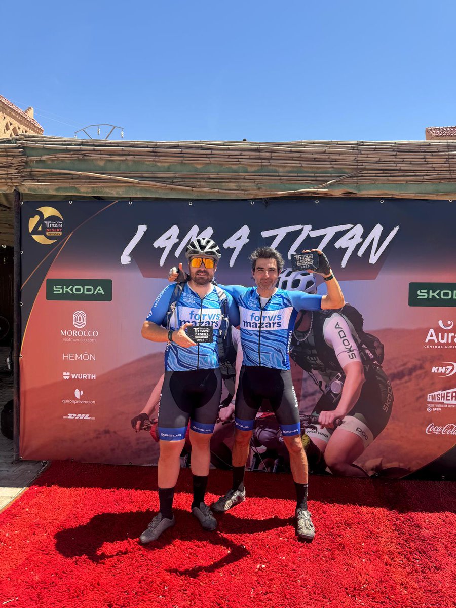 🏁 ¡Lo lograron! Jacinto y Joaquim han finalizado la #TitanDesert2025 en 4ª posición (categoría Corporate).

Orgullo, esfuerzo y trabajo en equipo hasta el último kilómetro.

¡Bravo, equipo! 🙌

#WeAreForvisMazars