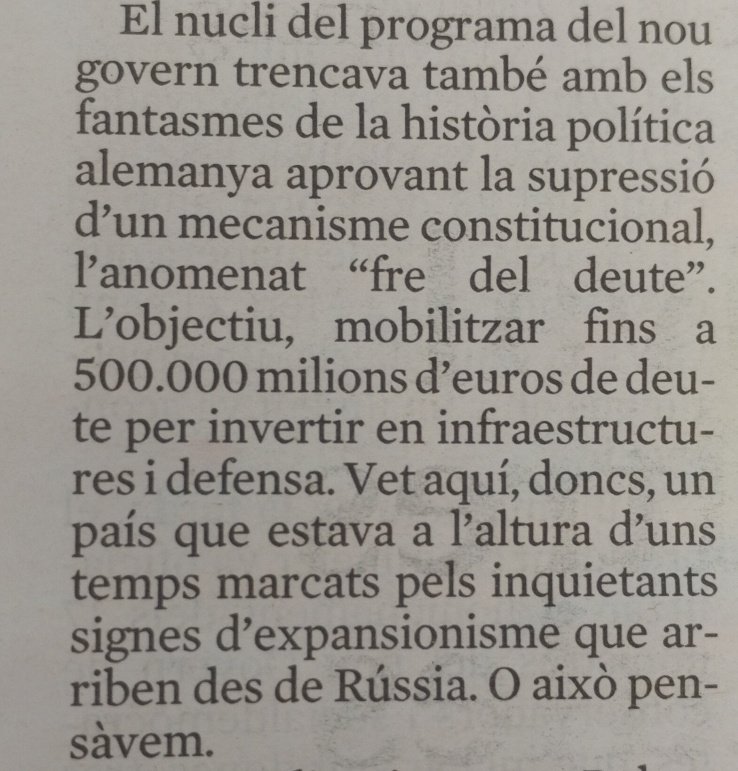 Iván Serrano (@iserranor) on Twitter photo La maquinària de la guerra és omnipresent als mitjans de difusió de masses. A <a href="/LaVanguardia/">La Vanguardia</a> s'afanyen a agafar el fusell.
Article d'anàlisi (diuen) sobre el nou ordre alemany. "Un país que estava a l'altura".... La maquinària de la guerra és omnipresent als mitjans de difusió de masses. A <a href="/LaVanguardia/">La Vanguardia</a> s'afanyen a agafar el fusell.
Article d'anàlisi (diuen) sobre el nou ordre alemany. "Un país que estava a l'altura"....