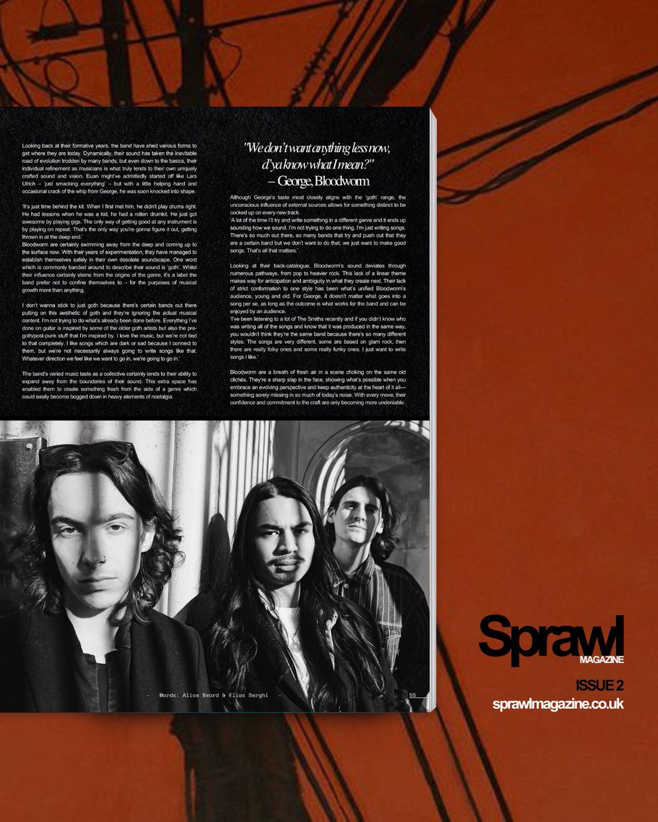 We’re in the new issue of SPRAWL. Talking all things Bloodworm. Grab a physical copy or read it online at sprawlmagazine.co.uk.
