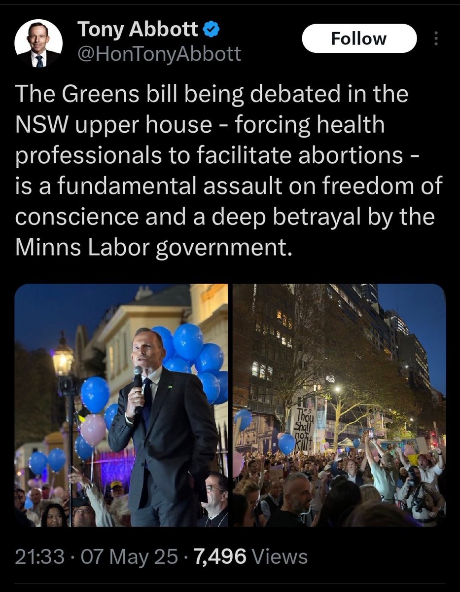 Kenny Devine (@thekennydevine) on Twitter photo Hi <a href="/HonTonyAbbott/">Tony Abbott</a>
So if a woman's life was at risk, and no healthcare professional was willing to assist with an abortion to save that woman's life - you'd be happy to let the woman die?
I mean, that's what you're saying right?
Kenny x Hi <a href="/HonTonyAbbott/">Tony Abbott</a>
So if a woman's life was at risk, and no healthcare professional was willing to assist with an abortion to save that woman's life - you'd be happy to let the woman die?
I mean, that's what you're saying right?
Kenny x