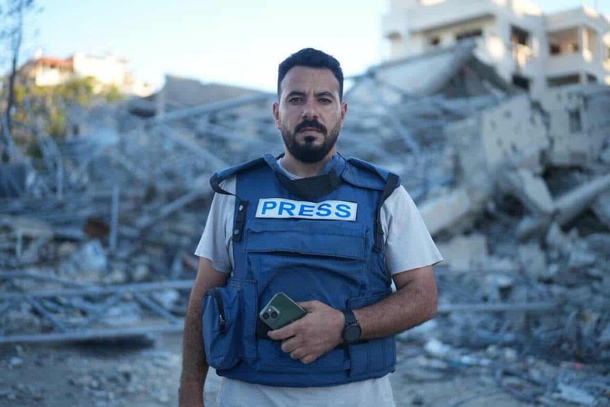 He was blessed with his firstborn daughter this morning… Journalist Yahya Sobeih was killed in the Israeli strike on the Thai restaurant and the market west of central Gaza City.
