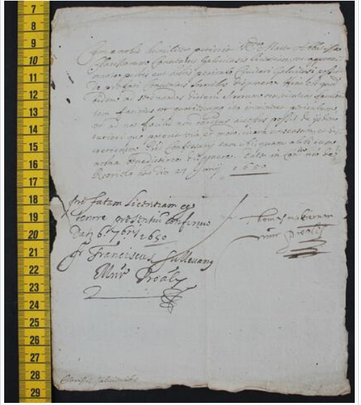 ArchivesBoyne's tweet photo. In the middle of the Cromwellian persecution, a letter granting the Nuns of Galway permission to leave their convent if needed. Online for the first time.  https://t.co/QhDswmrt3z https://t.co/QSvwzyyH86