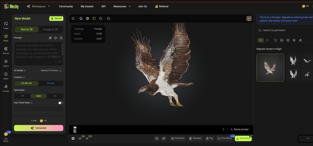 Anele_Mmanuelu's tweet image. Used @MeshyAI to transform text and images into detailed 3D models. It&apos;s amazing how quickly you can bring ideas to life in 3D, Unleashing new dimensions of creativity. Seriously powerful tool for any creator! #ALX_AiSK @alx_africa #TextTo3D #ImageTo3D #3Dmodeling #AI