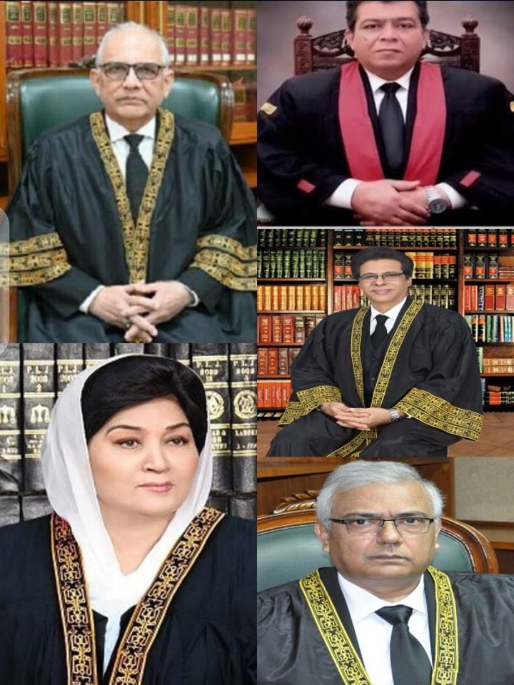 These are the shameless, unscrupulous judges who attacked the constitution and robbed the rights of the people. They are the criminals of the nation. Curse them. 
#EndMilitaryTrial #MilitaryTrialofCivilians #ReleaseKhanForPakistan #releasemilitaryprisoners