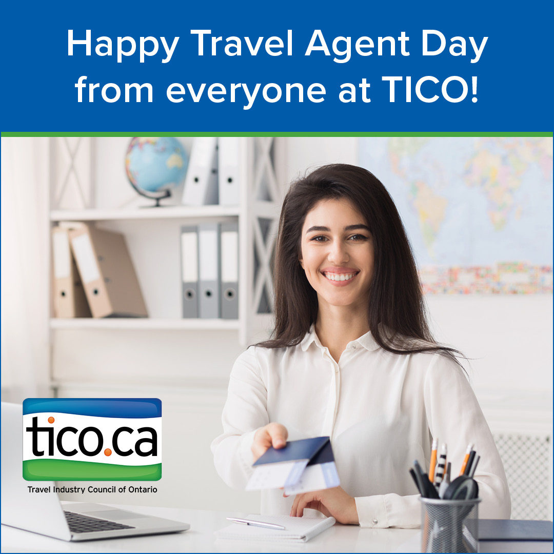 Happy #TravelAgentDay from everyone at TICO! 

Today, and every day, we celebrate Ontario's travel agents and their commitment to supporting consumers with professionalism and dedication each and every day!