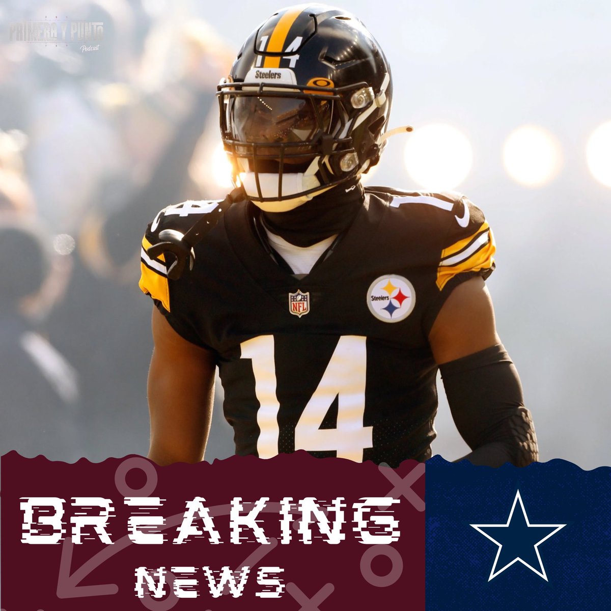 PrimeraPuntoPod's tweet photo. Los #dallascowboys hacen un trade por el WR que les faltaba y se llevan a George Pickens de los #steelers a cambio de una 3 ronda y algo más ¿Que les parece este trade?🔥🏈

#nfl #nfldraft #nfltrade #nflfantasy #nflnews #nflfootball #nflfantasy #nflmx #nflenespañol #nflenméxico https://t.co/FLpFZrwSeC