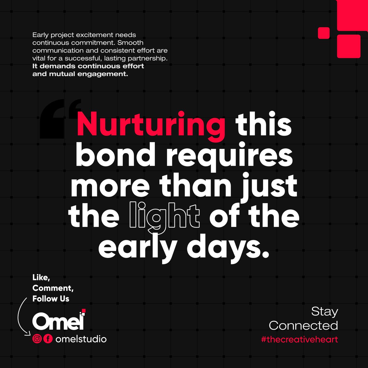 OmelStudio's tweet image. Initial project enthusiasm is great, but sustained success needs more: Continuous effort + Mutual engagement + Smooth communication = Lasting collaboration. 🤝 
#ProjectLifecycle #ClientEngagement #CollaborationSuccess #OmelStudio #TheCreativeHeart