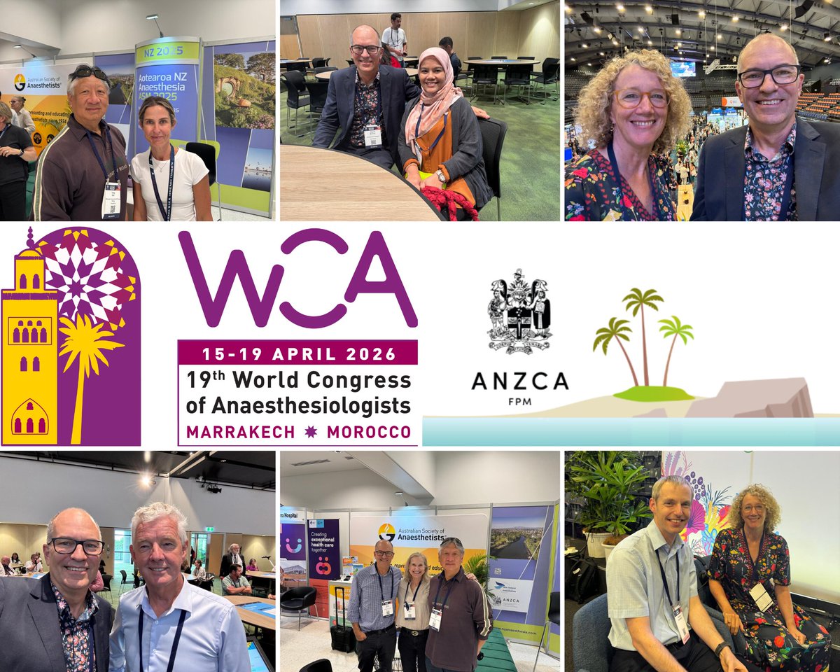 Thank you to ANZCA for a fantastic ASM in Cairns and for your continued support of global anaesthesia.   

Tony Gin and WFSA Past-President Wayne Morriss attended and represented the WCA and WFSA communities.   

WCA2026: 15–19 April 2026

#WFSA #ASM25CNS 
wcacongress.org