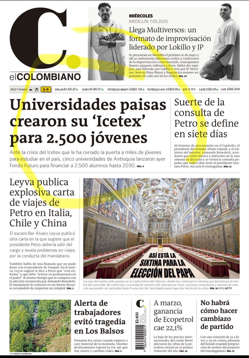 José Manuel Restrepo Abondano (@jrestrp) on Twitter photo Mientras “unos se quedan llorando otros nos dedicamos a producir pañuelos !!” Es actuando que cambiamos el país y es construyendo sueños de la juventud que logramos mejorar desde la educación nuestro sobresaliente talento.
Reconocimiento a <a href="/UniversidadEIA/">Universidad EIA</a> <a href="/UdeMedellin_/">Universidad de Medellín</a> <a href="/EAFIT/">Universidad EAFIT</a> Mientras “unos se quedan llorando otros nos dedicamos a producir pañuelos !!” Es actuando que cambiamos el país y es construyendo sueños de la juventud que logramos mejorar desde la educación nuestro sobresaliente talento.
Reconocimiento a <a href="/UniversidadEIA/">Universidad EIA</a> <a href="/UdeMedellin_/">Universidad de Medellín</a> <a href="/EAFIT/">Universidad EAFIT</a>