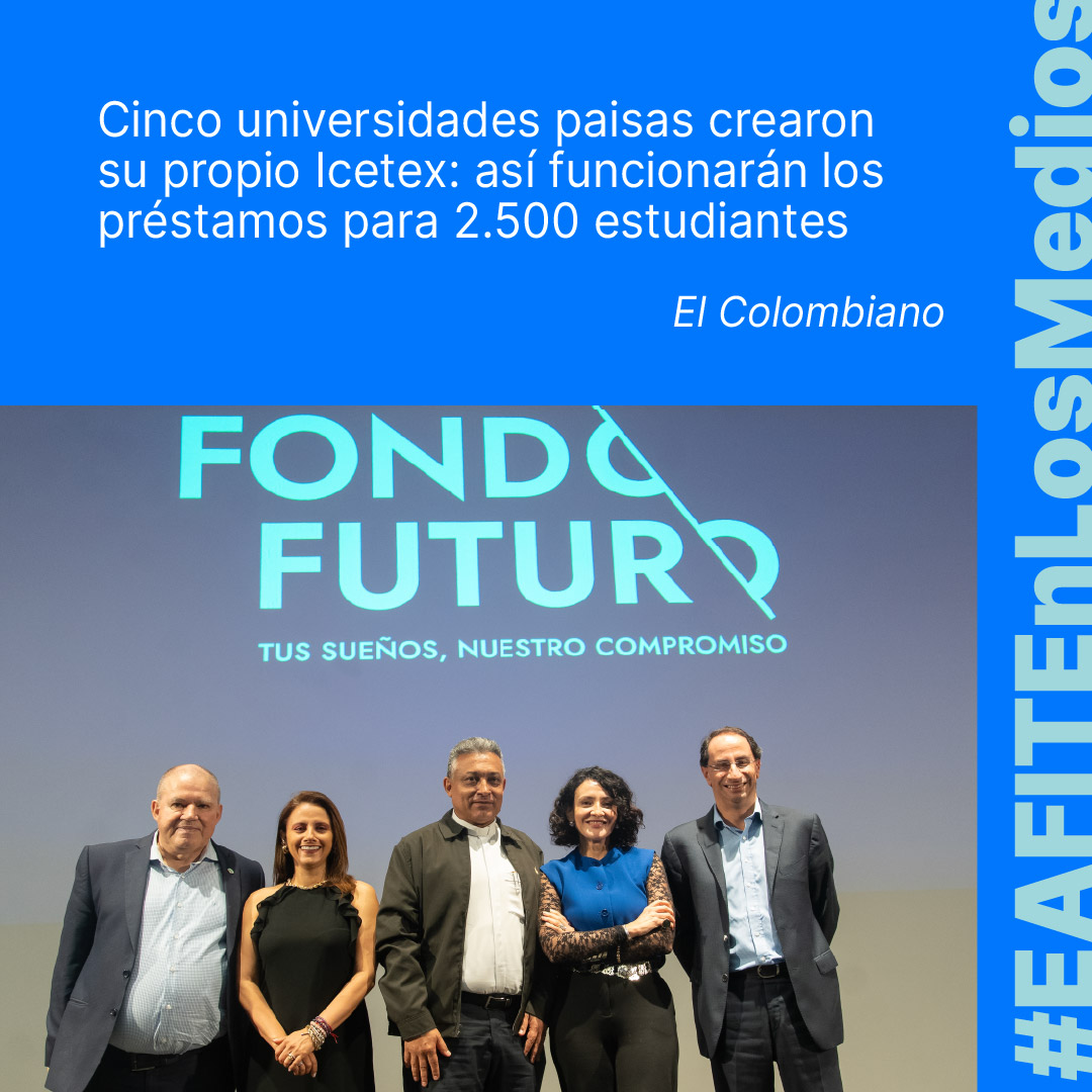 Universidad EAFIT (@eafit) on Twitter photo #EAFITEnLosMedios | Cinco de las mejores universidades antioqueñas y del país (#EAFIT, <a href="/upbcolombia/">UPB</a> , <a href="/UniversidadEIA/">Universidad EIA</a> , <a href="/UniversidadCES/">Universidad CES</a> y <a href="/UdeMedellin_/">Universidad de Medellín</a> ) se unieron para crear #FondoFuturo, una alternativa de financiación para 2.500 jóvenes que en los próximos cinco años (250 #EAFITEnLosMedios | Cinco de las mejores universidades antioqueñas y del país (#EAFIT, <a href="/upbcolombia/">UPB</a> , <a href="/UniversidadEIA/">Universidad EIA</a> , <a href="/UniversidadCES/">Universidad CES</a> y <a href="/UdeMedellin_/">Universidad de Medellín</a> ) se unieron para crear #FondoFuturo, una alternativa de financiación para 2.500 jóvenes que en los próximos cinco años (250