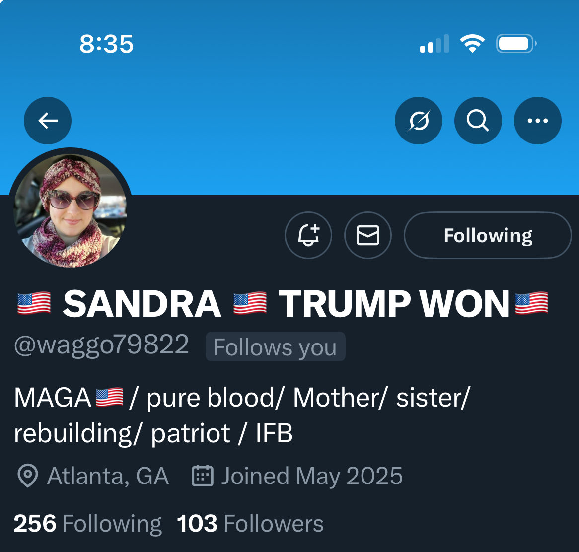 Marvin. ๐บ๐ธ๐บ๐ธ (@papawat1) on Twitter photo Letโs support this patriot who is rebuilding her account and follows back, thanks. <a href="/waggo79822/">๐บ๐ธ SANDRA ๐บ๐ธ TRUMP WON๐บ๐ธ</a> Letโs support this patriot who is rebuilding her account and follows back, thanks. <a href="/waggo79822/">๐บ๐ธ SANDRA ๐บ๐ธ TRUMP WON๐บ๐ธ</a>