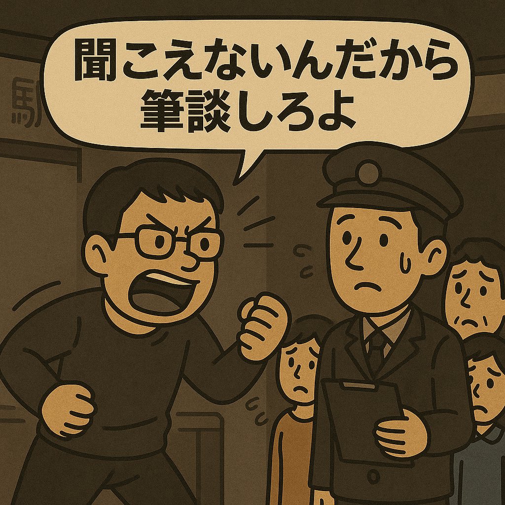 ikuramari's tweet photo. 配慮を当然と考えお店や会社に「聞こえないんだから配慮しろ！筆談しろよ！」
と公共施設で大声で叫び何年も変わらないろう者もごく稀だがいる。

その会社やお店はその後「聴覚障害者の人はちょっと...」となったケースもある。聴覚障害者全体としてみられてしまう事も

たった1人の行動で。悔しい。 https://t.co/HurLDv2Zov