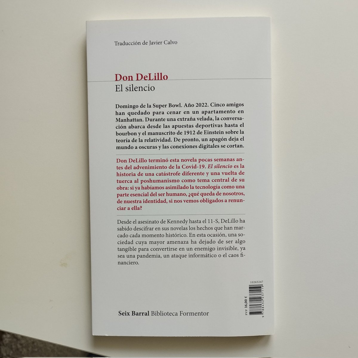 Esto de Don DeLillo... premonitorio