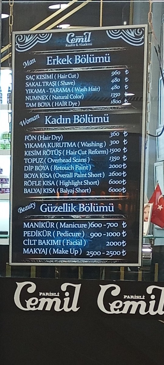 Bu fiyatlar Nasıl arkadaşlar Parisli Cemil kuaförde