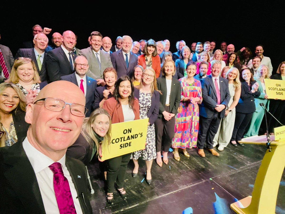 With one year to go to the Scottish Parliament elections, delighted to set out the positive case for Scotland’s future with our outstanding team <a href="/theSNP/">The SNP</a> candidates. 🏴󠁧󠁢󠁳󠁣󠁴󠁿
