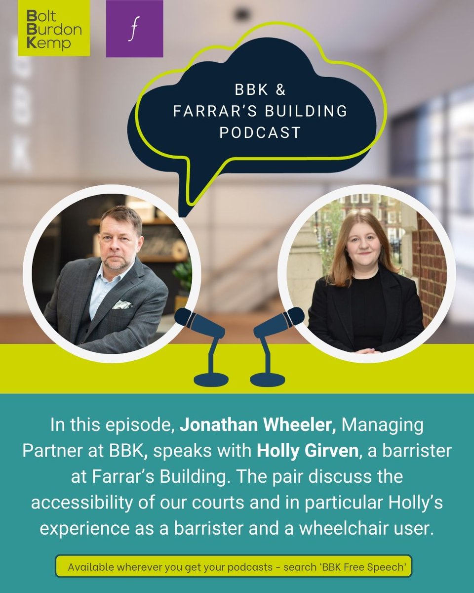 Bolt Burdon Kemp (@boltburdonkemp) on Twitter photo Listen to our latest Free Speech podcast – a fascinating discussion between our managing partner, <a href="/Jonathan_BBK/">Jonathan Wheeler</a> and Holly Girven, a barrister at <a href="/farrarsbuilding/">Farrar's Building</a> on the state of our courts and what can be done to improve accessibility: tinyurl.com/muzxscv4 Listen to our latest Free Speech podcast – a fascinating discussion between our managing partner, <a href="/Jonathan_BBK/">Jonathan Wheeler</a> and Holly Girven, a barrister at <a href="/farrarsbuilding/">Farrar's Building</a> on the state of our courts and what can be done to improve accessibility: tinyurl.com/muzxscv4
