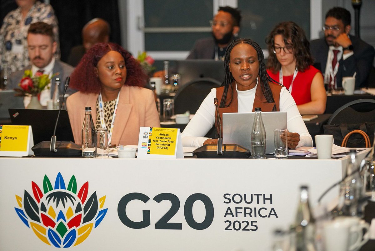 g20org's tweet photo. The 2nd SA G20 Trade and Investment meeting underway in Cape Town, South Africa. 
The G20 TIWG meeting is a 2nd of a series of  meetings that will take place throughout the year, culminating to the G20 Trade Minister's meeting in October 2025.

#G20SouthAfrica 
#ReKaofela https://t.co/6uHK1u4hZC
