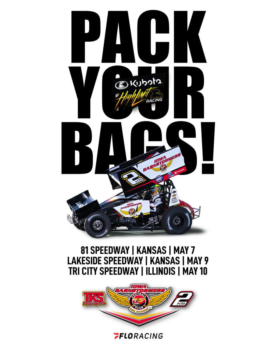 PACK YOUR BAGS! It's all <a href="/HighLimitRacing/">High Limit Racing</a> this week and weekend for <a href="/TKSMotorsports/">TKS Motorsports</a> and <a href="/Cory_Eliason/">Cory Eliason</a>...