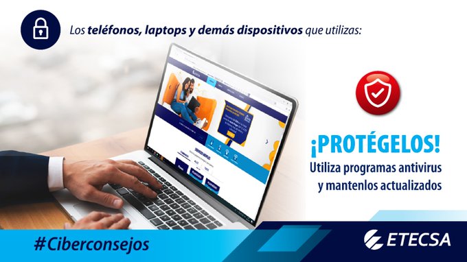 iliana_fp's tweet image. 👉Los dispositivos informáticos como laptops📲🧑💻 , móviles y teléfonos celulares debes protegerlo. Utiliza contraseñas seguras y programas antivirus.#Ciberseguridad.
