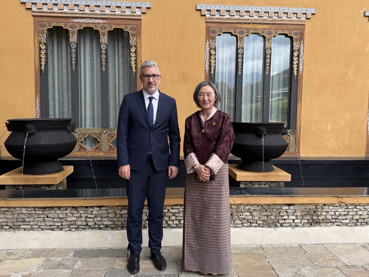 In Bhutan, State Secretary <a href="/markostucin/">Marko Stucin</a> held the 1⃣st political consultations in the history of diplomatic relations between 🇸🇮 and 🇧🇹. The topics of the talks with Foreign Secretary at the MFA Pema Choden were improving economic cooperation, reviewing the #EU-Bhutan partnership,