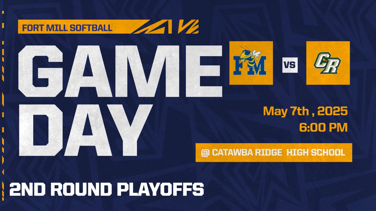 2nd round of playoffs tonight @ Catawba Ridge tonight! See you there👀

#WeAreFortMill